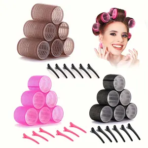 Heatless Hair Curler Set, 12pcs/set, 6  Hair Curler & 6 Hair Clips, Professional Hair Styling Tool for Women & Girls, Heatless Curlers