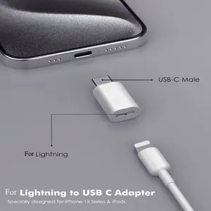 Type C Adapter Micro Lightning to USB C Connector Converter, Data Sync and Charging, Compatible with Type C Smartphone, Cellphone, Phones Tablets, Not for Headphones Audio Devices, Usb Charge