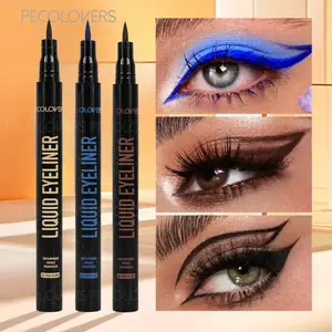 1PC 24-Hour Long-Lasting Green Longwear Liquid Eyeliner Pen - Non-Sticky Formula Effect for Deepened & Highlighted Eye Contour Makeup Waterproof Liner Fine Tip Eyeliner