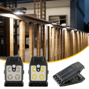 Solar clip light outdoor lamp, new ultra-bright lighting wall light for outdoor courtyard, balcony, yard, and fence sensor light