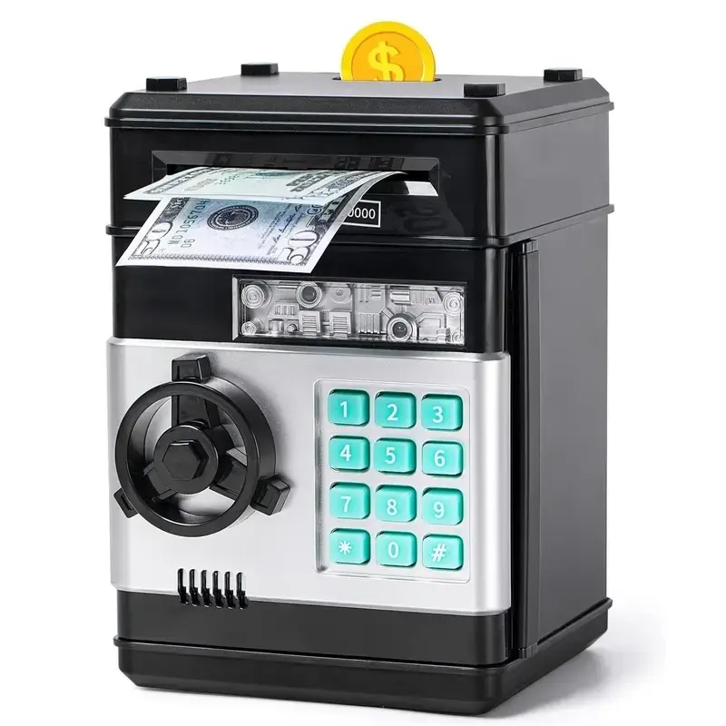 Electronic Piggy Bank with Digital Password Lock, Cool Stuff for Room Decor, Kids Mini ATM Money Safe, Perfect  Gift 2026, LED Safe for Cash & Coin Storage#SummerVibes