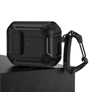 Earphone Protective Case with Carabiner, Anti-Drop TPU Shockproof Cover for AirPods Series, Summer Decoration Accessories, Durable