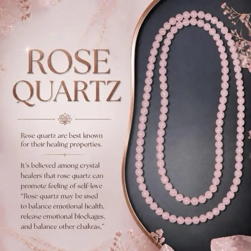 Rose quartz single beaded knecklace