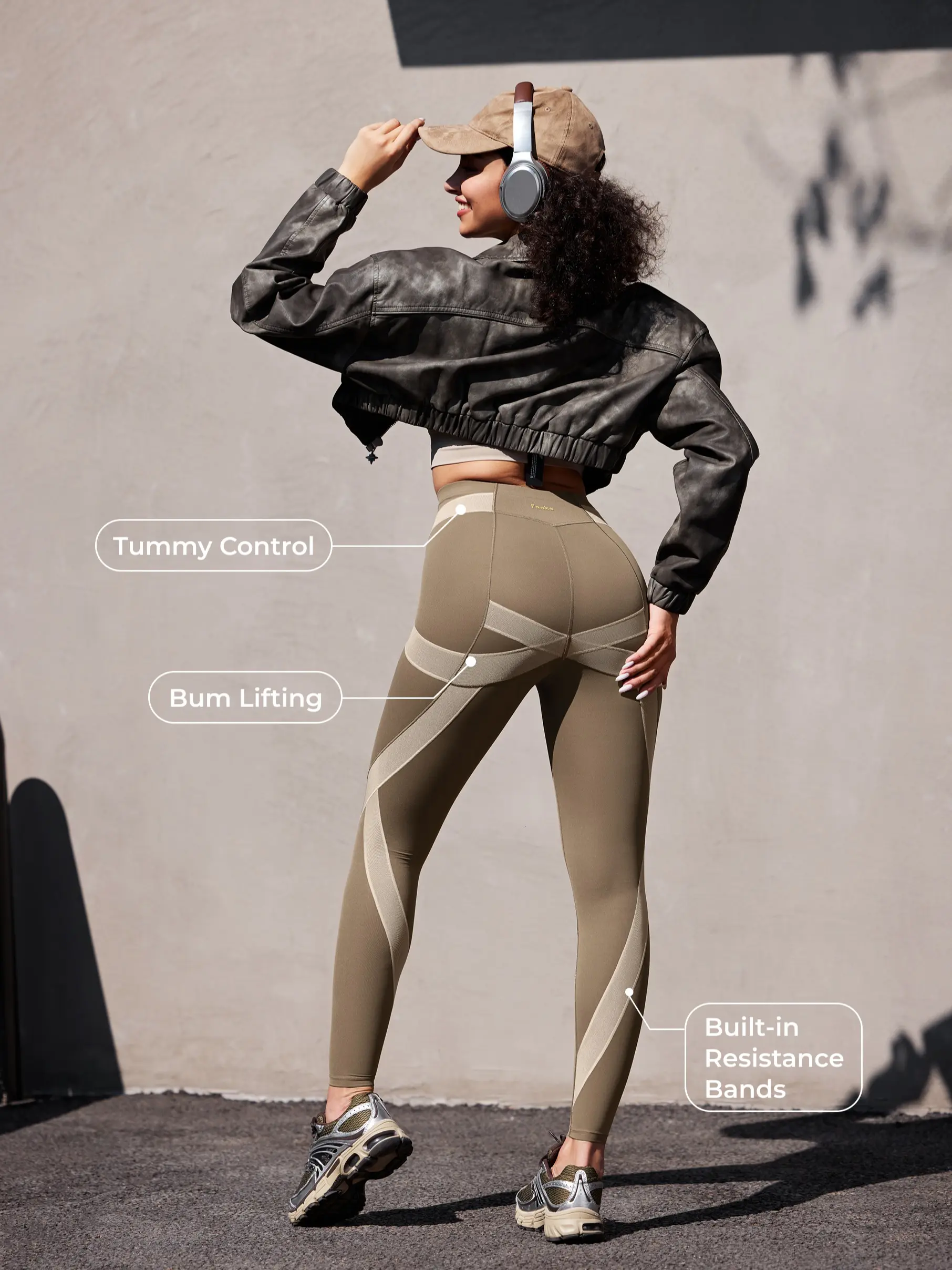 Fanka PowerBand Resistance FlowX High Waist Yoga Leggings Pants - Solid Sports Workout Bottoms for Yoga, Training, Gym, High Waist Leggings, Solid Sports Leggings,summerwins