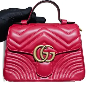 Pre-owned GUCCI Smooth leather Shoulder Bags GG [Unidentified] Bag Red Very Good S014260331087