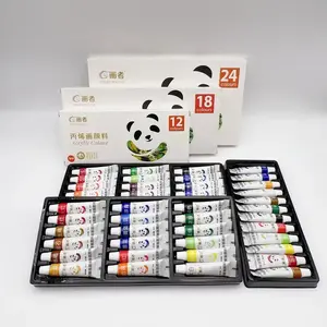 Watercolor Paint Set, Acrylic Watercolor Painting Kit, 12/18/24 Colors, 5ML Tubes, Ideal for Artists, Students, DIY Crafts, Wall Decor, Art Supplies