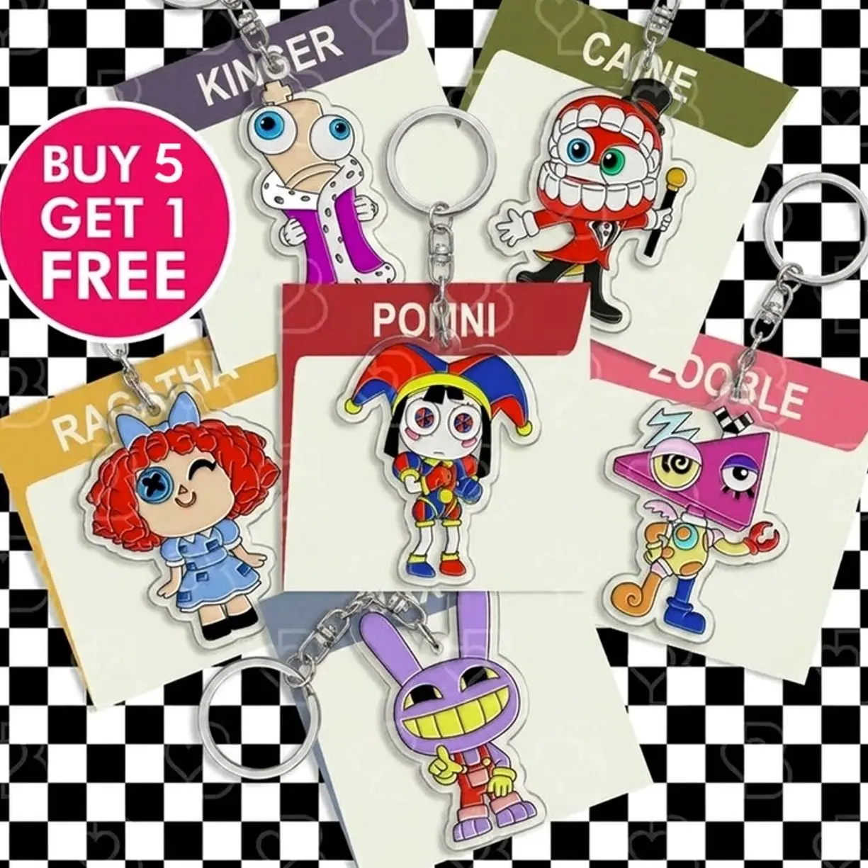 Pomni And Caine Acrylic Keychain Collection - 6 Designs Available, The Last Act Keychains, TADC finale merch, digital circus 2026