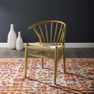 Modway Flourish Spindle Wood Dining Side Chair in Natural