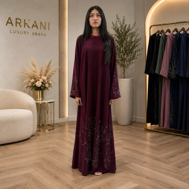 Dubai Abaya - regular Style with Unique Design Elements as Shown