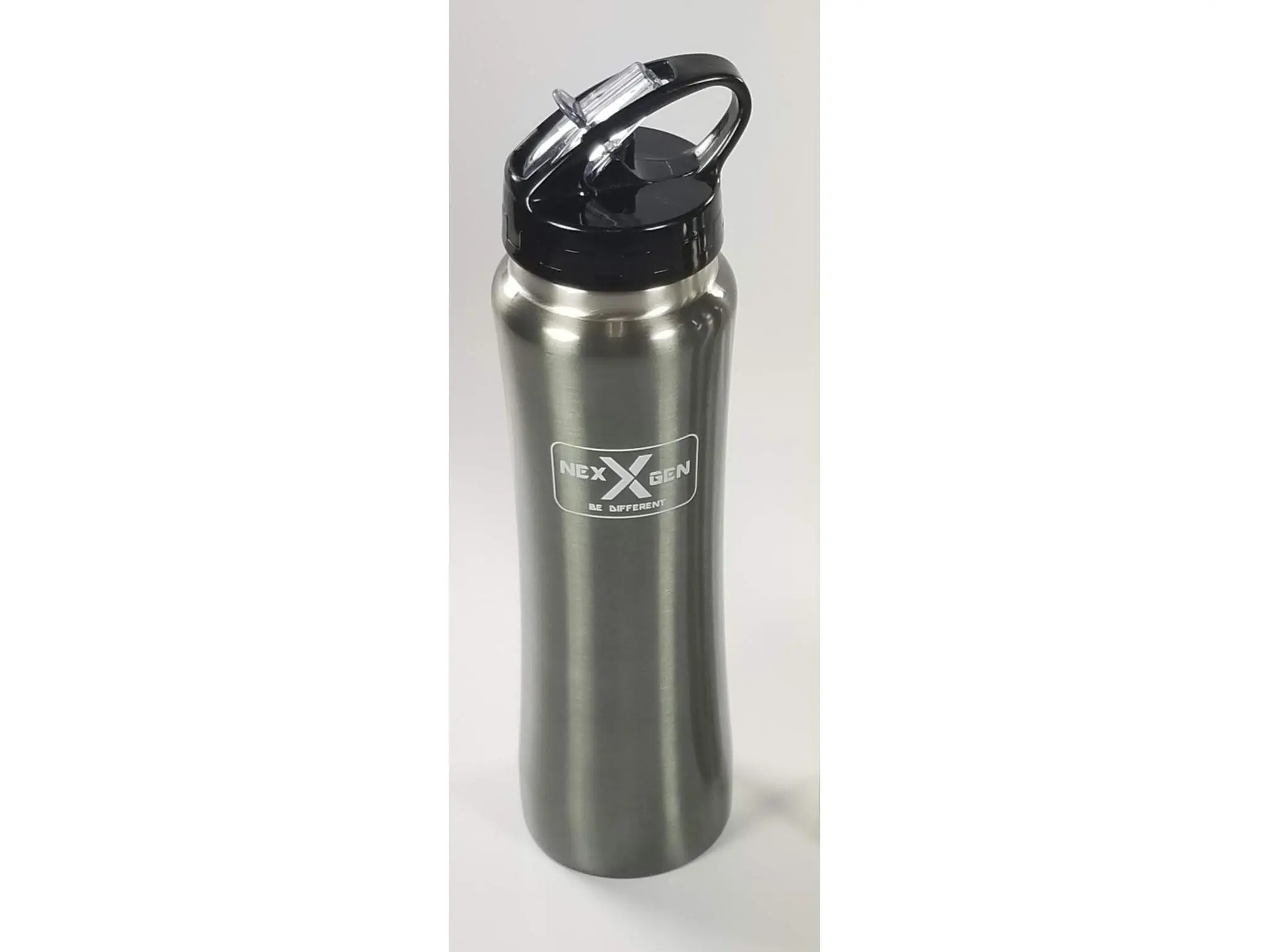 212 MAIN NexGen 26 oz Stainless Steel Sports Bottle for Unisex Adults, Solid Black with Sip Top and Built-in Straw, With-Straw