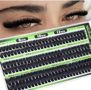Fluffy Lash Clusters 8-12MM Short Cluster Eyelash Extensions Wispy Eyelash Clusters Thick Volume DIY Lash Extension Eye Lash Clusters Individual Lashes Cluster Lashes by Newcally