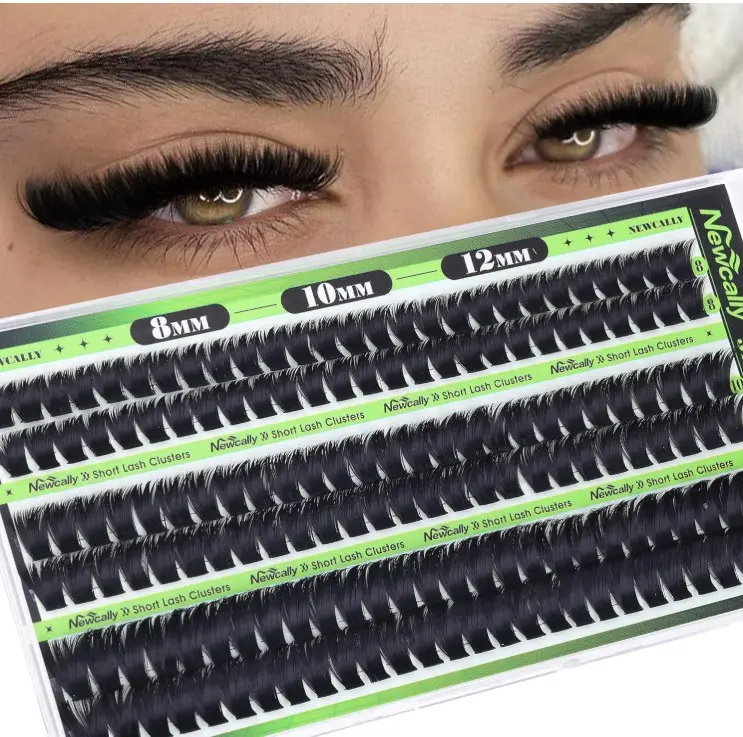 Fluffy Lash Clusters 8-12MM Short Cluster Eyelash Extensions Wispy Eyelash Clusters Thick Volume DIY Lash Extension Eye Lash Clusters Individual Lashes Cluster Lashes by Newcally