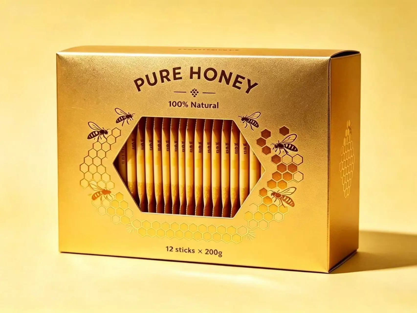 Organic Honey -12 Sachet X 20g per  with Bee Pollen & Royal Jelly Sweet & Pure