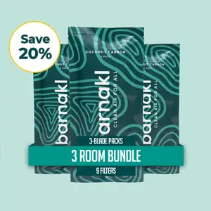 Barnakl Air Purifier Unscented Ceiling Fan Filter - Save 25% on 3 Room 3pc Bundle - 9 Filter Pieces Total