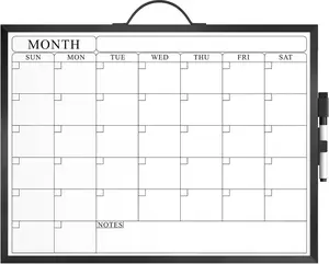 MaxGear Magnetic Calendar Whiteboard 16 x 12 Inch, Double Sided Monthly Planner & Blank Dry Erase Board, Aluminum Frame, Easy Hang Wall or Door for Home Office Scheduling & Daily Task Organization