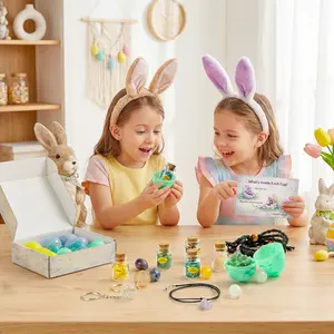 [24-hour shipping]Easter Basket Stuffers, 12PCS refilled Easter Eggs with Gemstone Crystals & Jewelry Set, Bracelet Necklace Keychain for Easter Egg Hunt for Kids