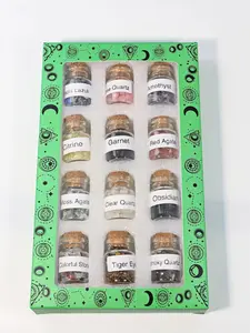 12pcs Crystal Therapy gemstone Chip Bottle,Mini Crystals,Spell Jars,Real Crystals For Witchcraft Supplies,Witchcraft Healing Crystals,Witchcraft Healing Properties,Chakra Healing Crystals,Crystal Energy,Rituals