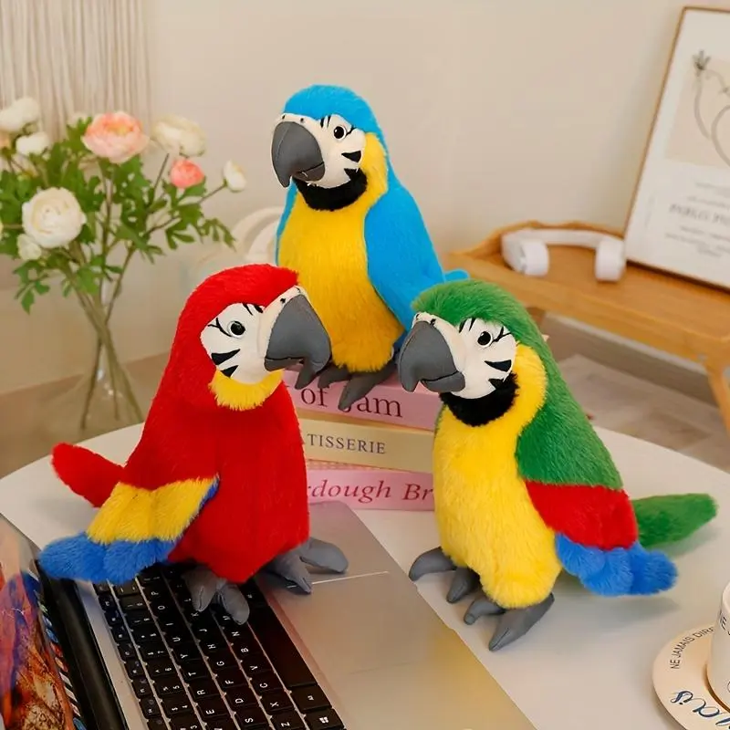 Cartoon-Style Fluffy Parrot Stuffed Toy, Cute Plush Bird Doll, House Decoration, Ideal Gift for Kids’ Birthdays, Halloween
