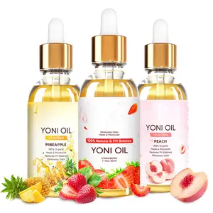 3 Pack Yoni Oil Feminine Oil for Women pH Balance - Feminine Deodorant - Eliminates Odor with Pineapple Peach Strawberry Essential Oil, Natural Yoni Essential Oil, 1 fl oz/pc