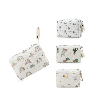 Cute Cartoon Pattern Diaper Storage Bag, 1 Count Multi-functional Zipper Diaper Bag, Travel Diaper Tote, Outdoor Travel Essentials for Baby, Multifunctional Diaper Bag