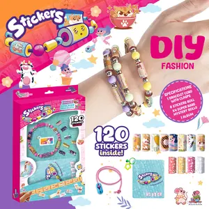 70/120pcs Mini Sticker Bracelets, with DIY Sticker, Wearable and Shareable, Cute Patterns, Includes Collectible Manual, Christmas Party Gift
