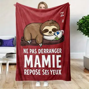 Soft Funny Throw Blanket 1pc of Adorable Sloth Lounging Blanket, Perfect for Relaxation Areas with a Playful Design
