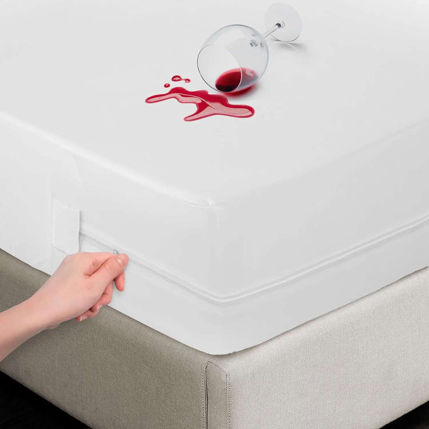 Decor Full Zippered Mattress Encasement - 14 Inches Deep, Waterproof Mattress Protector - Breathable, Noiseless & Soft 6 Sided Cover - 54X75