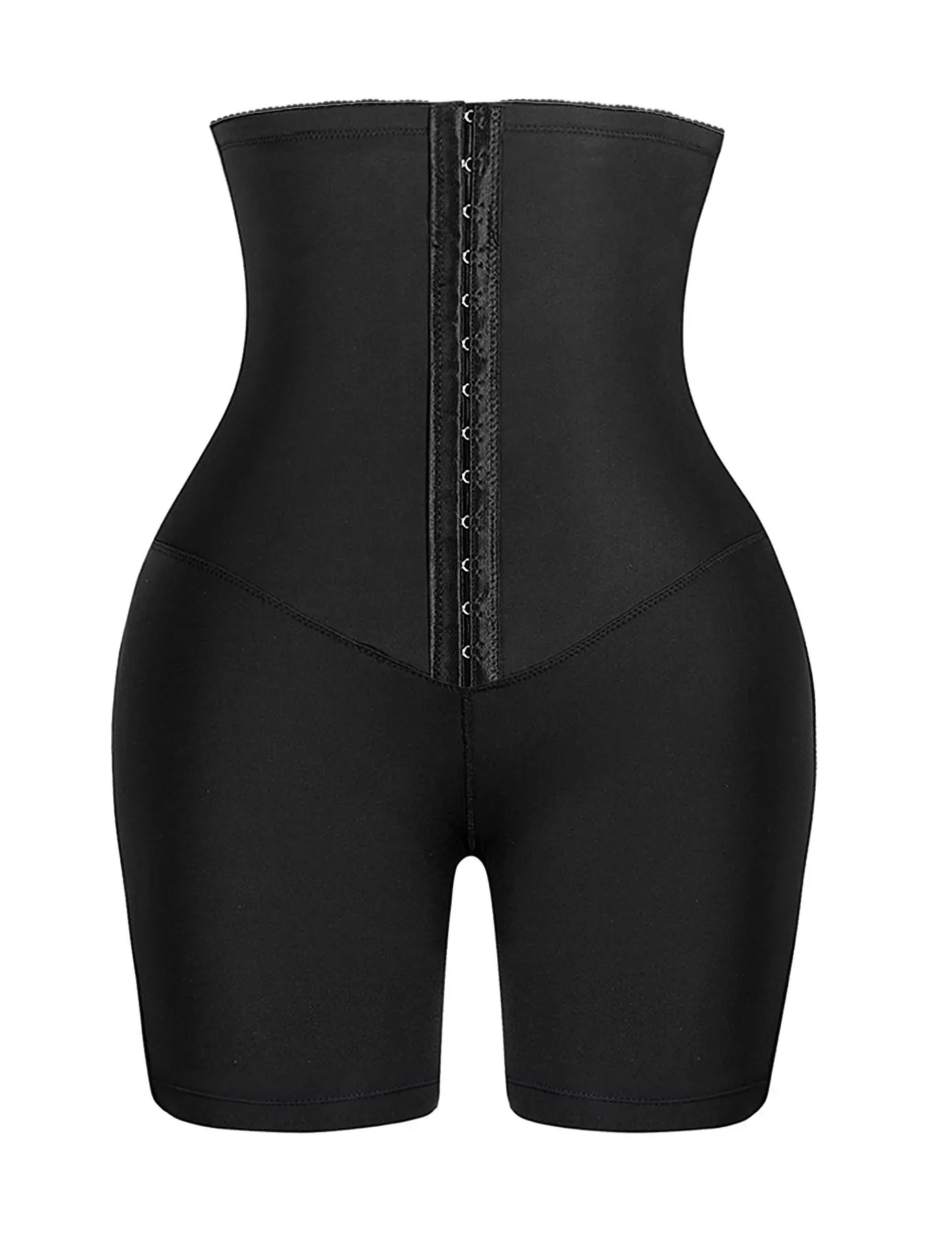Women's Solid Adjustable Hook and Eye Closure Shapewear Shorts, Casual Breathable High Waist Slim Shaper for Tummy Control, Women's Shapewear, Underwear, Womenswear, Lady Clothing, High Waisted Shapewear