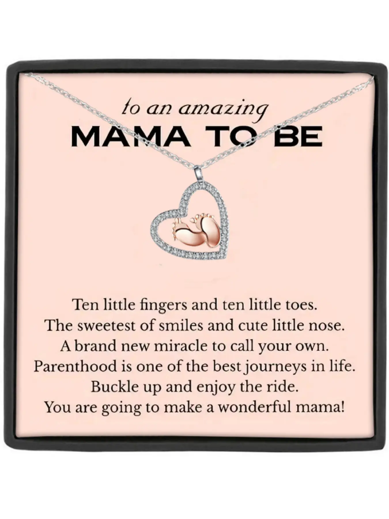 Mother's Day Gift To an amazing MAMA TO BE Pendant,Zircon Pendant Necklace,Pregnancy Gift for Her,My Mummy From Tummy Necklace,Mommy Gift From Unborn Baby,New Mom Gift From Husband,Baby Bump Gift,New Mom Gifts,Heart Design, Love Heart Necklace