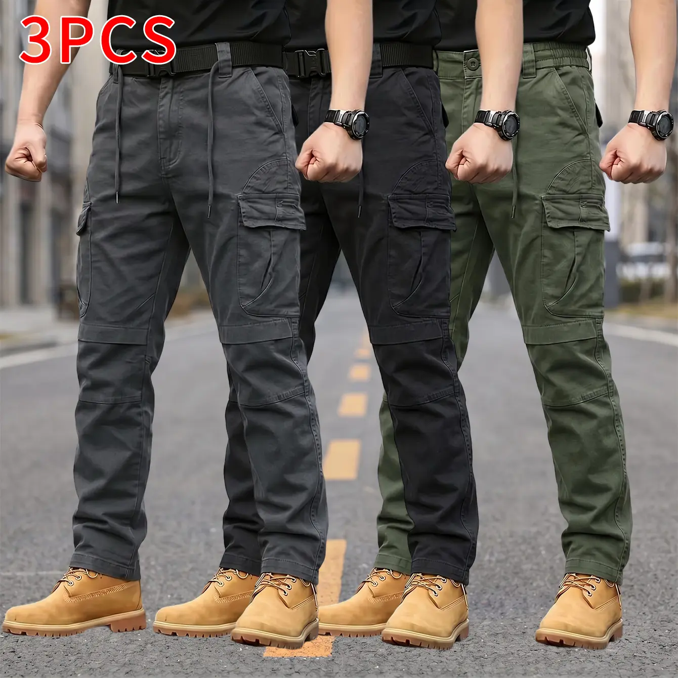 Men’s multi-pocket tactical cargo pants with a drawstring waist, breathable and comfortable for all seasons, durable and wear-resistant, suitable for outdoor hiking, mountaineering, outdoor sports, everyday casual wear, and commuting to work, among other