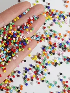 500pcs 4mm Real Color Rice Beads Glass Small Beads DIY Jewelry Making Materials, Earrings Bracelets Necklaces Accessories Premium Glass Beads