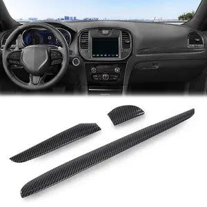 CROSSDESIGN Fit for 11+ Chrysler 300 Carbon Look Central Control Dashboard Cover Trim Bezels