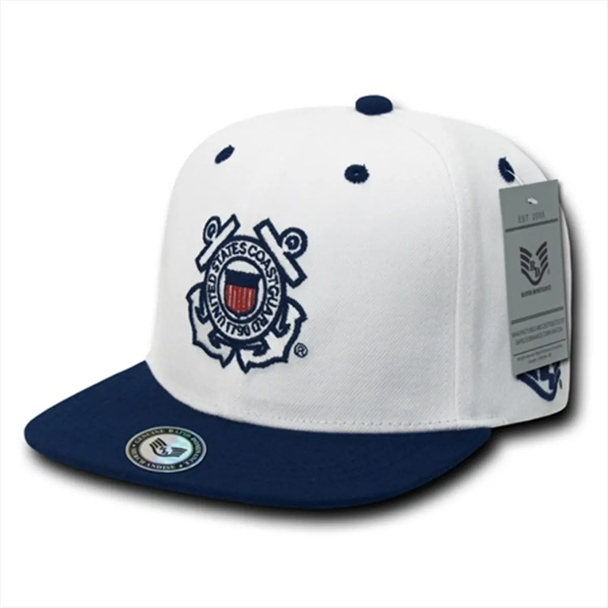 212 MAIN Rapid Dominance Jumbo Back Military Cap - Coast Guard, Flat Bill Hat, High-Def Embroidery, Acrylic, Unisex, Embroidery Adjustable Snapback, Padded Band