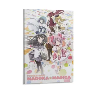 Puella Magi Madoka Magica's Anime Poster,High-Quality Canvas Print, Ideal As A Gift Or for Enhancing Aesthetics at Home. Canvas Poster Bedroom Decor Sports Landscape Office Room Decor Gift Frames Ornaments Wall Decoration
