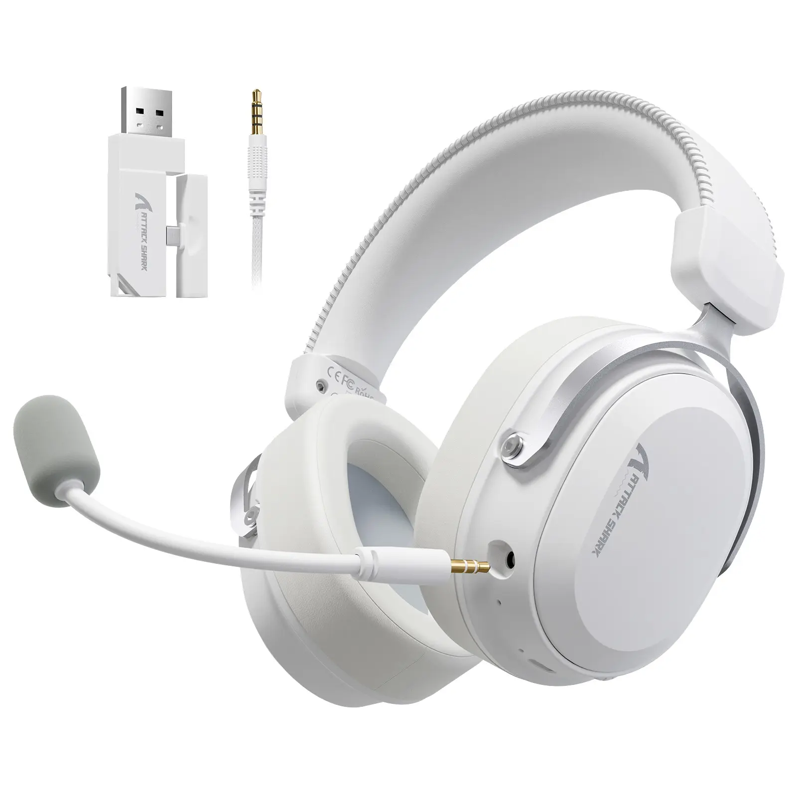 ATTACK SHARK L30PRO Wireless Gaming Headset, Pc Accessories Gaming, PC Headsets With Mic, Headphones For Pc,7.1 Surround Sound, 50mm Drivers,20ms Low Latency,Detachable Noise-Canceling Microphone, Aluminum Alloy Frame,Quad-Mode Connectivity