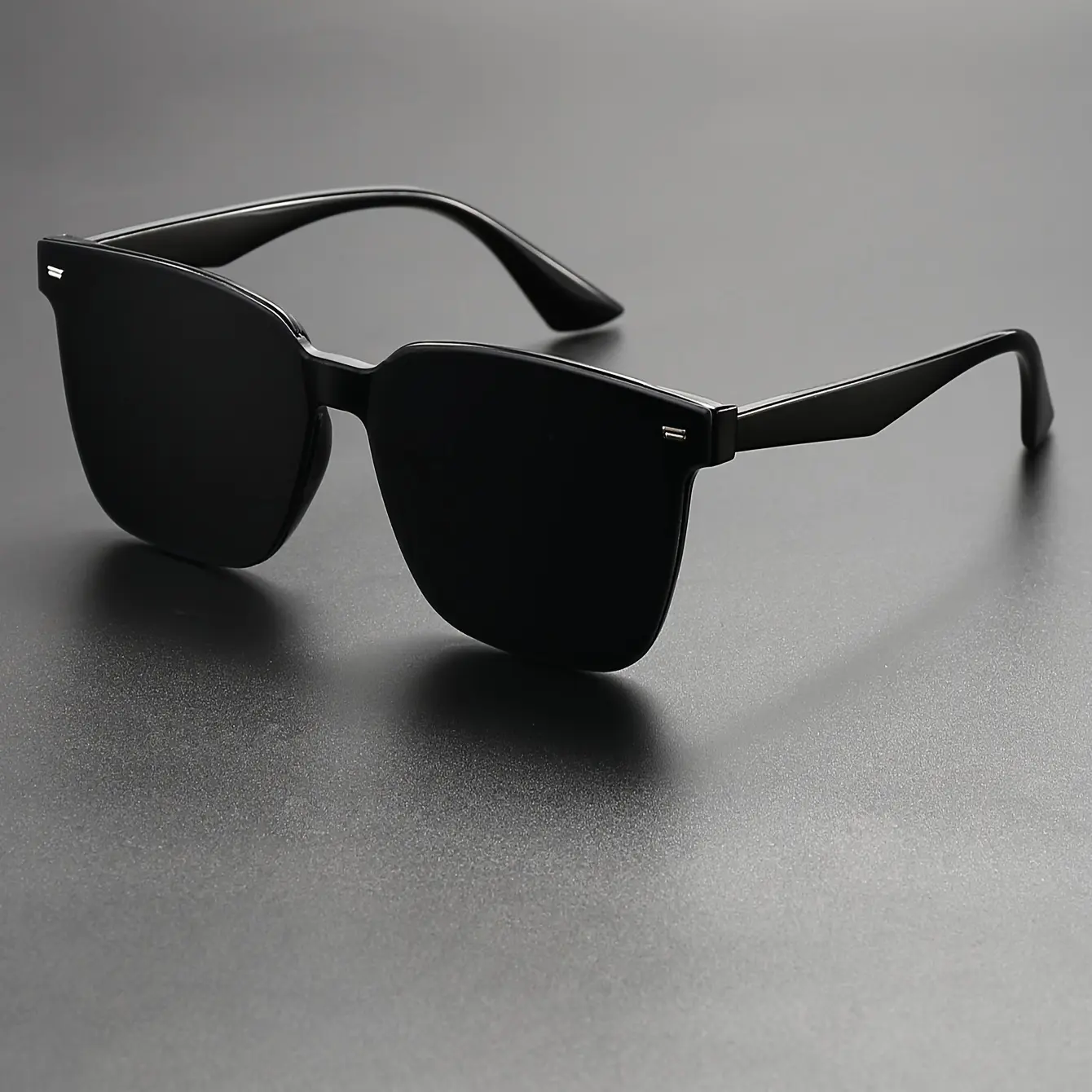 Men's square frame glasses with rivet details - stylish black full-rim design, lightweight and durable frame, suitable for daily casual and formal occasions, versatile basic style, fashionable glasses, modern glasses, durable glasses