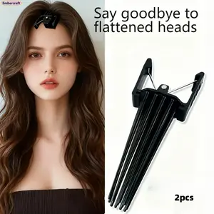 2PCS Hair Root Volumizing Clips for Women and Men, Invisible Crown Lift Hair Clip for Curtain Bangs, Fluffy Hair Styling Tool for Natural Volume, Daily Styling, Wedding, Salon and Photo Shoot Use