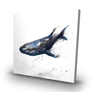 360 Stand Abstract Whale Shark Canvas Wall Print - 32X32" in. Aquatic Animal Nature Artwork, Home Decor Wall Art, Ideal Gift for Home Supplies