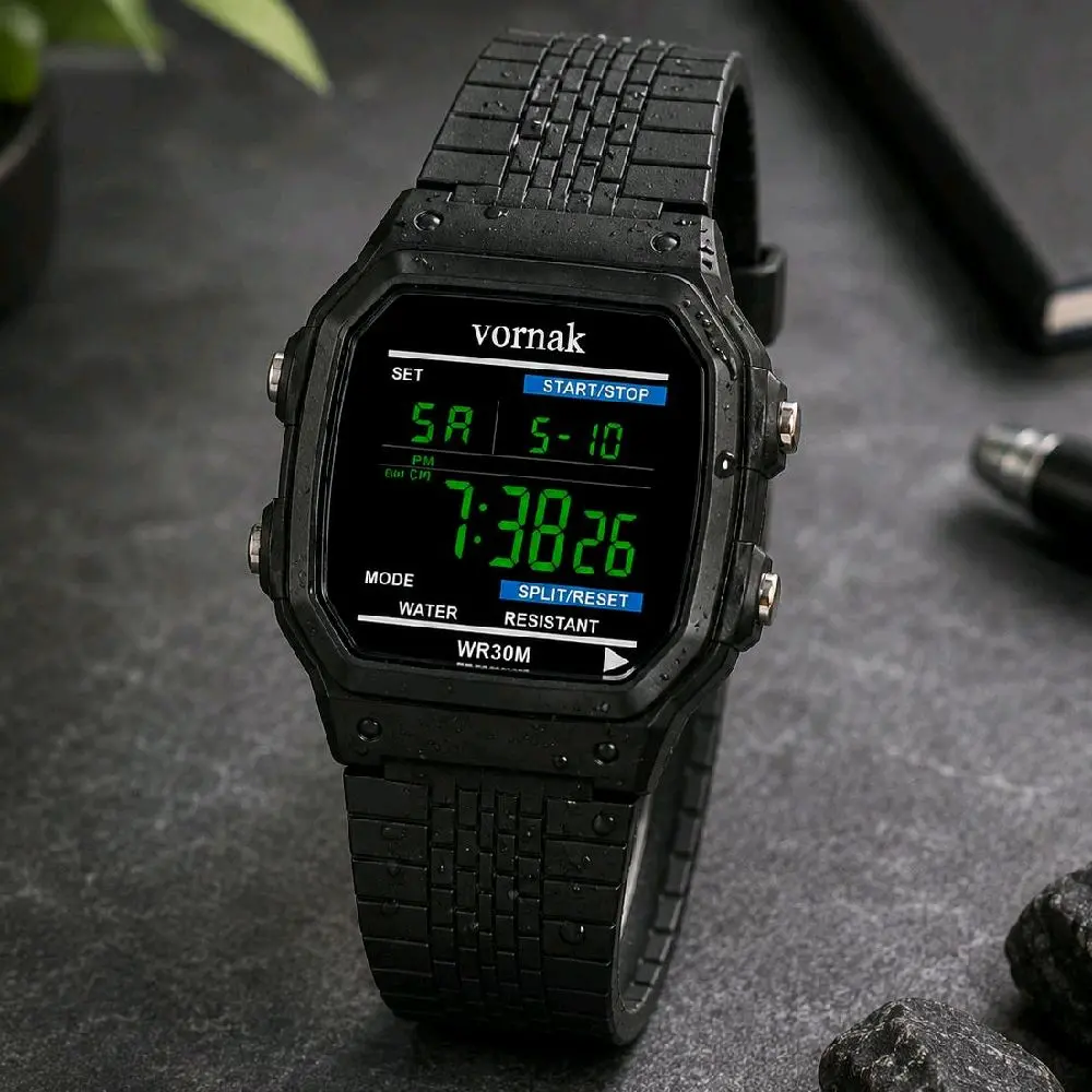 Black Digital Watch | Water Resistant | Everyday use