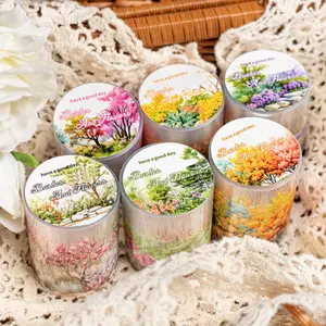 Flower Pattern Washi Tape, Adhesive Tape, 6 Rolls/set Scrapbooking & Stamping Tape, DIY Decorative Tape for Scrapbooking, Journaling, Gift Wrapping