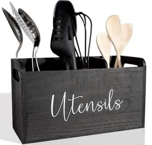 Elevated Haven Black Utensil Holder