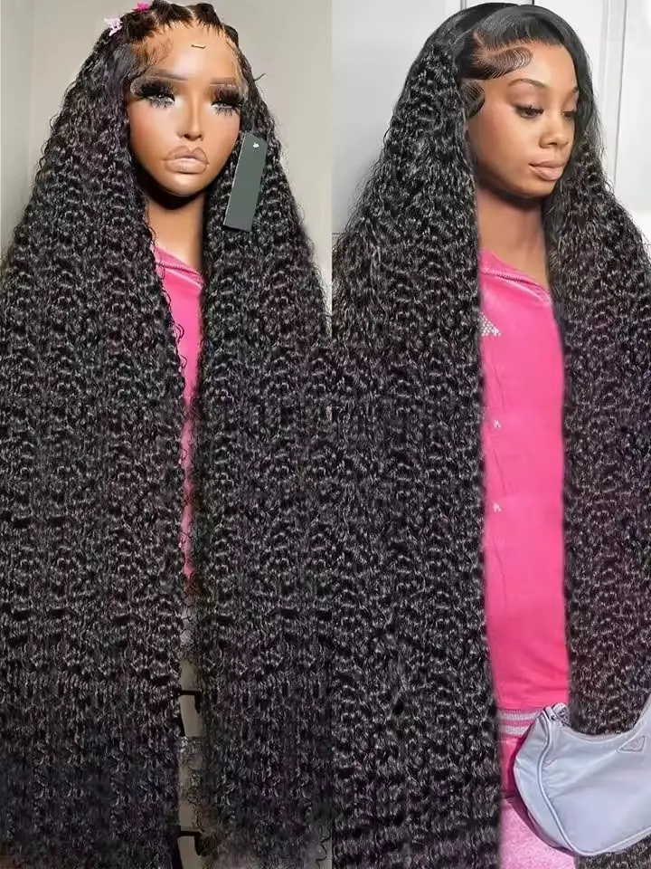 Curly 13x6 Deep Wave HD Transparent Lace Frontal Wig 100% Human Hair Wigs 30 32 36 Inch 13x4 Lace Front Wig Brazilian For Women Water Wave Wig summerwins