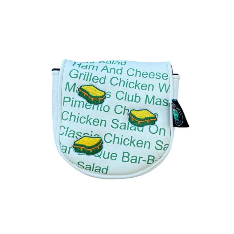 Pimento Cheese Golf Center Shafted Mallet Putter Headcover - White Design Featuring Pimento Cheese - Ideal for Golf Enthusiasts
