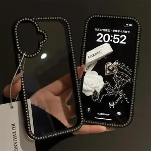 Phone Case for iPhone 17Pro 16Pro Max 16 15 14 13 12Pro Max Plus  Clear Sparkly Luxury Double-Sided Diamond-Studded Three-in-One Tough Soft Edge Hard Back Panel Multiple Protections Shockproof Cover Protector case for iphone 17 Pro Max