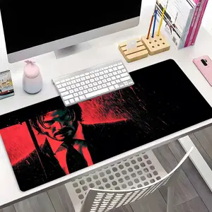 Red-Black Dark Agent Extended Large Gaming Mouse Pad, Aesthetic Desktop Protective Pad, Desktop Accessory, Work Accessories, Washable Rubber Pad Non-Slip Lock Edge Multi-Size Suitable For Home Office Desk Accessories, Good Gift for Family and Friends