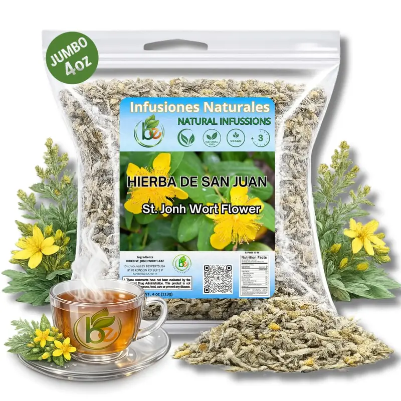 VIRAL Natural Infusions St. John's Wort Flower TEA 4 oz | TE HIERBA DE SAN JUAN 4 oz - 100% Natural & Aromatic Herbal Beverage