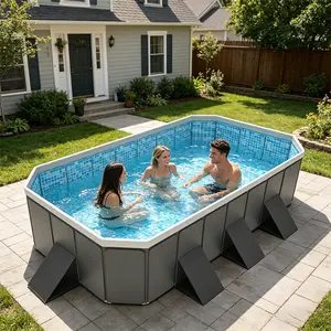 S9262738435This 164.5x92.5x21.65in heavy-duty framed, non-inflatable swimming pool is suitable for homes, backyards, outdoor areas, gardens, and other settings. Ideal for summer cooling, swimming, parties, and other purposes.