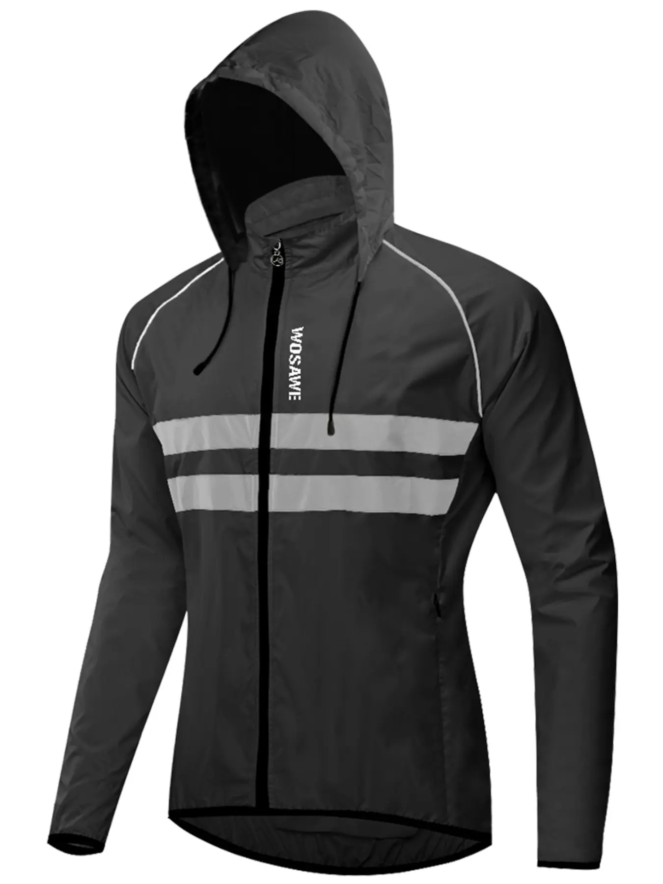 WOSAWE Men's High Visibility Cycling Wind Jacket Water Resistance Reflective Windbreaker