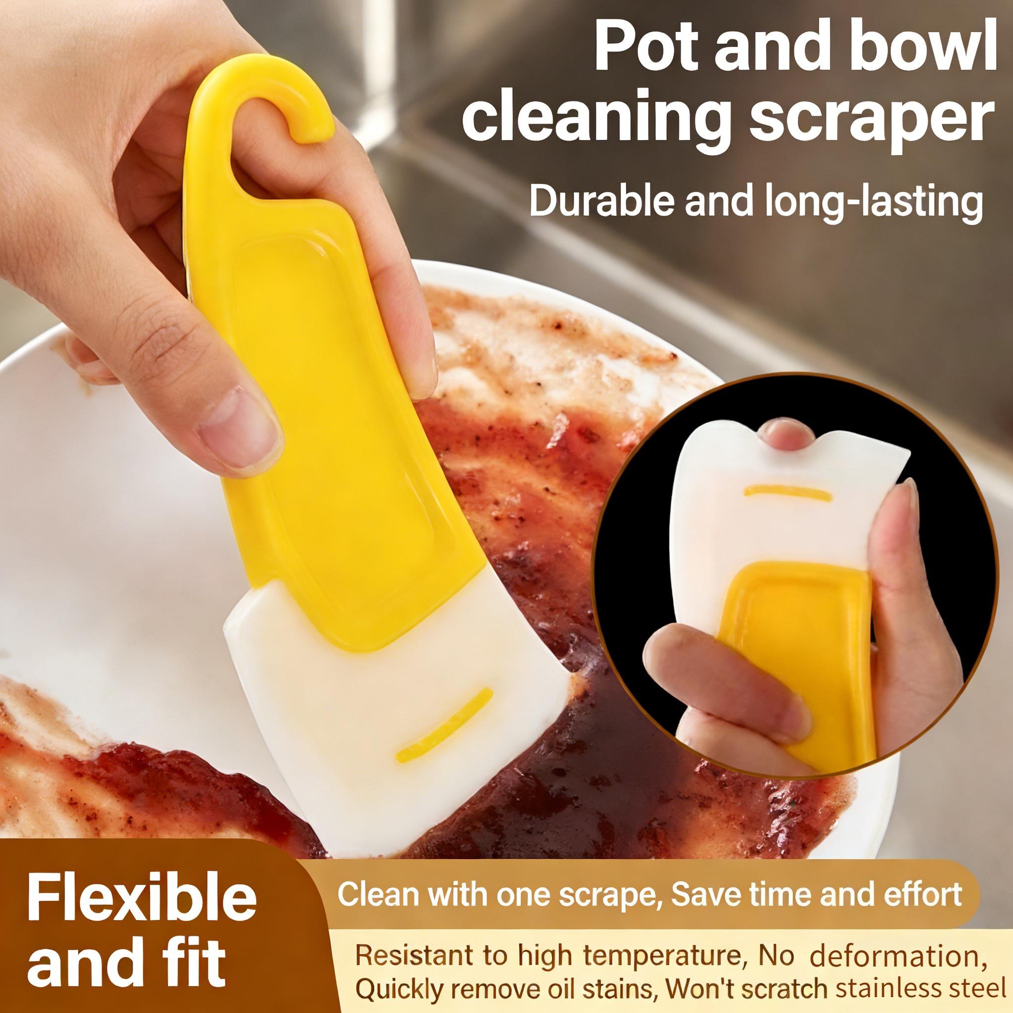 Kitchen Cleaning Scraper, Flexible & Durable Pan Cleaner for Food Residue & Grease
