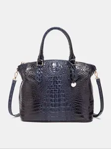 Trendy Crocodile Embossed Adjustable Strap Tote Bag, Simple Plain Large Capacity Shoulder Bag for Daily Used, New Trendy Matching Commuter Bag for Work, Office Work Bag